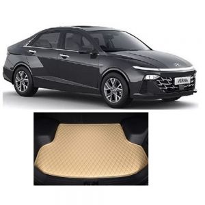 7D Car Trunk/Boot/Dicky PU Leatherette Mat for	Verna (2023)  - Beige